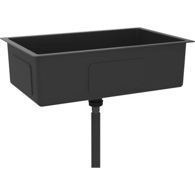 HelloShop26 - Fregadero de cocina hecho a mano - Negro - 70x40 - Sink HelloShop26 - Fregadero de cocina hecho a mano - Negro - 70x40 - Sink