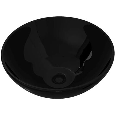 HelloShop26 - Round Ceramic Sink - Noir - Lavabo de bain - Publicité HelloShop26 - Round Ceramic Sink - Noir - Lavabo de bain - Publicité