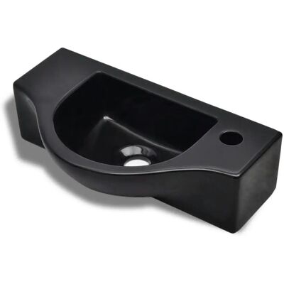 HelloShop26 - 450x250x120 mm - negro - Lavabo de baño HelloShop26 - 450x250x120 mm - negro - Lavabo de baño