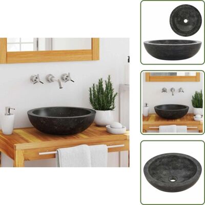 HelloShop26 - 40x12 Marmo Nero - Nero - 40 cm - Sink HelloShop26 - 40x12 Marmo Nero - Nero - 40 cm - Sink