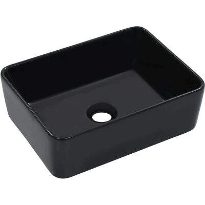 HELLOSHOP26 - Rectangular Ceramic Sink - Negro - 40x30 cm - Sink HELLOSHOP26 - Rectangular Ceramic Sink - Negro - 40x30 cm - Sink