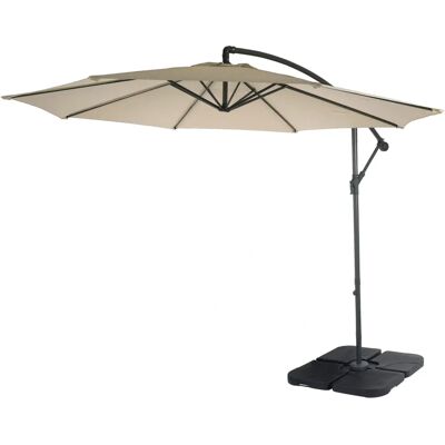 Décoshop26 04_0000942 Parasol de patio - Inclinable, Acier, Crème - Publicité Décoshop26 04_0000942 Parasol de patio - Inclinable, Acier, Crème - Publicité