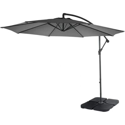 Décoshop26 040000944 Parasol Déporté - Inclinable, Gris - Publicité Décoshop26 040000944 Parasol Déporté - Inclinable, Gris - Publicité