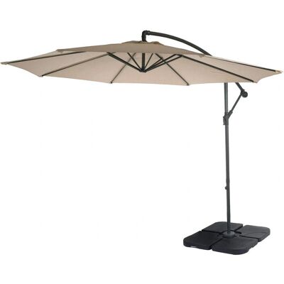 Décoshop26 040000947 Parasol Déporté - Protection UV 3M Beige - Publicité Décoshop26 040000947 Parasol Déporté - Protection UV 3M Beige - Publicité