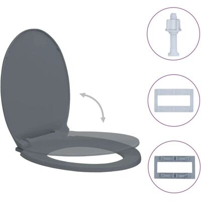 HelloShop26 - Oval Toilet Seat - Grey - Oval - Toilet Seat HelloShop26 - Oval Toilet Seat - Grey - Oval - Toilet Seat