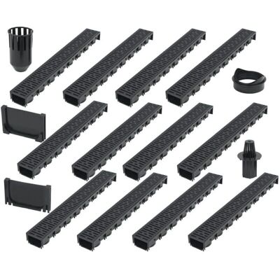HELLOSHOP26 - Canali drenaje 12 pz Plástica 12 m - Negro HELLOSHOP26 - Canali drenaje 12 pz Plástica 12 m - Negro