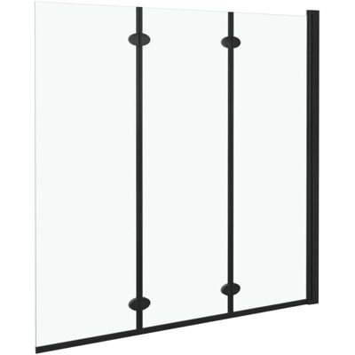 Helloshop26 - ESG 130x138 cm - Negro - 3-panel - Mampara de ducha Helloshop26 - ESG 130x138 cm - Negro - 3-panel - Mampara de ducha
