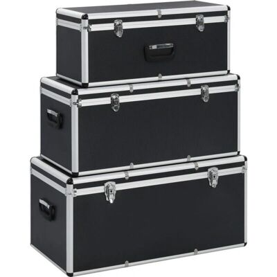 HELLOSHOP26 - 3 piezas Cajas de Aluminio Negras HELLOSHOP26 - 3 piezas Cajas de Aluminio Negras