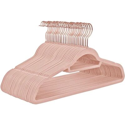 HelloShop26 - Velvet hangers - rosa chiaro - 45 cm - Appendini HelloShop26 - Velvet hangers - rosa chiaro - 45 cm - Appendini