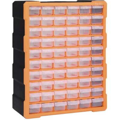 HELLOSHOP26 - 60- cajones - Naranja - Negro - Organizador de cajones HELLOSHOP26 - 60- cajones - Naranja - Negro - Organizador de cajones