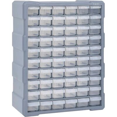 HELLOSHOP26 - 60-drawer organizer - Gris - 38x16x47,5 cm - Drawer organizer HELLOSHOP26 - 60-drawer organizer - Gris - 38x16x47,5 cm - Drawer organizer