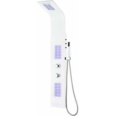 Helloshop26 Panel de ducha aluminio blanco 130 cm - Sistema de ducha Helloshop26 Panel de ducha aluminio blanco 130 cm - Sistema de ducha