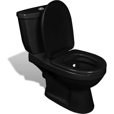 HELLOSHOP26 - Doble descarga 3/6 L - Inodoro Negro HELLOSHOP26 - Doble descarga 3/6 L - Inodoro Negro