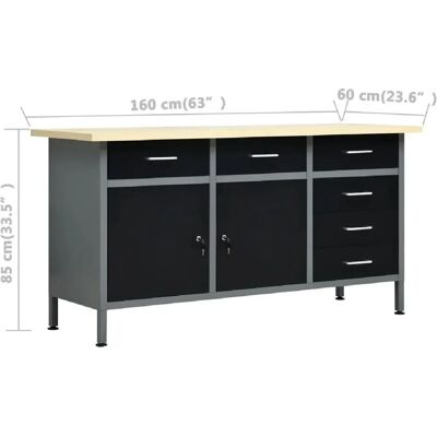 Helloshop26 - 4-panel-wall - 160 cm - 6 drawers - Workbench Helloshop26 - 4-panel-wall - 160 cm - 6 drawers - Workbench