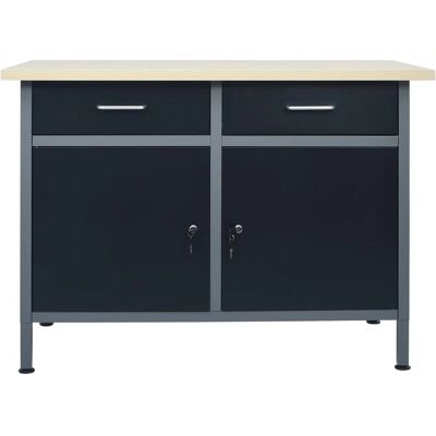 HelloShop26 - WB-120 - 120 cm - Piastra in acciaio - Banco di lavoro HelloShop26 - WB-120 - 120 cm - Piastra in acciaio - Banco di lavoro