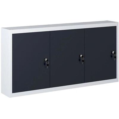 HELLOSHOP26 - Armario de herramientas de pared - Estantes ajustables, Puertas con cerradura - Metal industrial 120cm HELLOSHOP26 - Armario de herramientas de pared - Estantes ajustables, Puertas con cerradura - Metal industrial 120cm