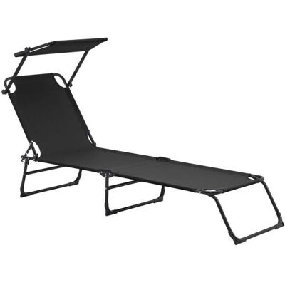 Helloshop26 - Transat Chaise Longue Pliable Pare-Soleil Helloshop26 - Transat Chaise Longue Pliable Pare-Soleil