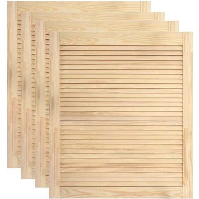 Helloshop26 - 4-Door Slatted Pine Door Set - Madera de pino - 24,5 x 19,4 pulgadas - 4 paquetes - Puerta Helloshop26 - 4-Door Slatted Pine Door Set - Madera de pino - 24,5 x 19,4 pulgadas - 4 paquetes - Puerta