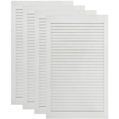 HelloShop26 - Puertas de lamas 4 piezas Madera de pino blanca 99,3 x 49,4 cm HelloShop26 - Puertas de lamas 4 piezas Madera de pino blanca 99,3 x 49,4 cm