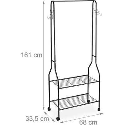 HELLOSHOP26 - Armario con ruedas - Nero - Wardrobe HELLOSHOP26 - Armario con ruedas - Nero - Wardrobe