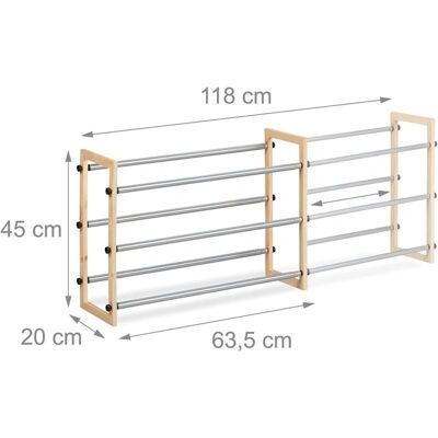 HELLOSHOP26 - Zapatero extensible - Madera y Hierro - Zapatero HELLOSHOP26 - Zapatero extensible - Madera y Hierro - Zapatero