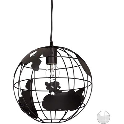 HelloShop26 Lámpara de Globo - Luz de Pared y Pie - Pantalla de Globo Negra HelloShop26 Lámpara de Globo - Luz de Pared y Pie - Pantalla de Globo Negra
