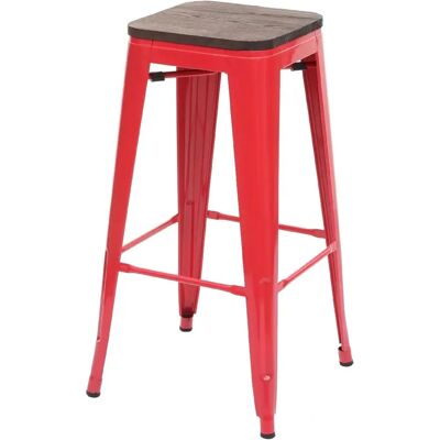 DÉCOSHOP26 - 040005243 - Red Wood & Metal Stackable Stool DÉCOSHOP26 - 040005243 - Red Wood & Metal Stackable Stool
