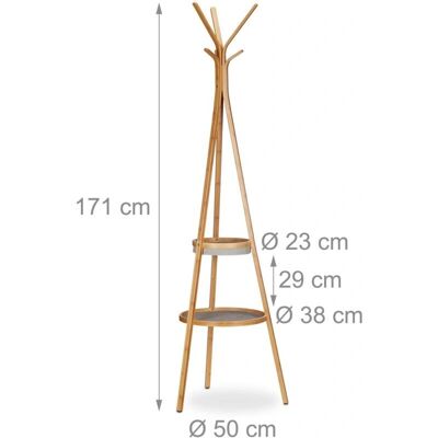 HelloShop26 - 171 cm Perchero de bambú - Bambú - 5 ganchos - Coat rack HelloShop26 - 171 cm Perchero de bambú - Bambú - 5 ganchos - Coat rack
