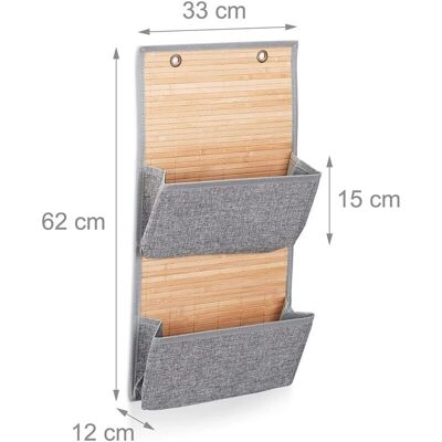 Helloshop26 - Organizador de pared bambú gris - Organizador Helloshop26 - Organizador de pared bambú gris - Organizador