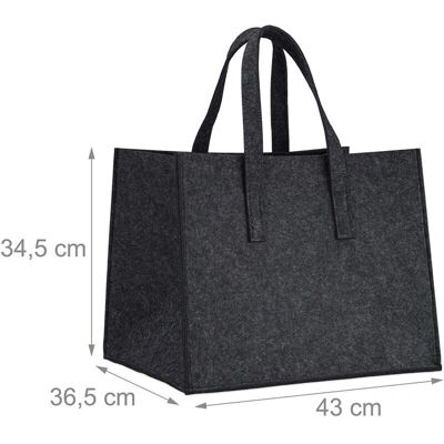 Helloshop26 - Cesta per legno in feltro - Antracite - 43 cm - Felt Log Basket Helloshop26 - Cesta per legno in feltro - Antracite - 43 cm - Felt Log Basket