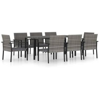 HELLOSHOP26 Conjunto de Comedor de Jardín - Ratán Resistente a la Intemperie HELLOSHOP26 Conjunto de Comedor de Jardín - Ratán Resistente a la Intemperie