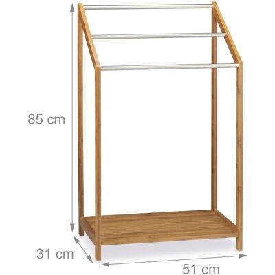 HelloShop26 - 3-bar Bamboo Towel Rack - 85 cm - Towel Rack HelloShop26 - 3-bar Bamboo Towel Rack - 85 cm - Towel Rack