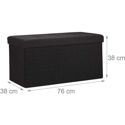 HELLOSHOP26 - Otomana 76 - Black - Linen - Ottoman HELLOSHOP26 - Otomana 76 - Black - Linen - Ottoman