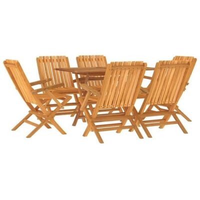HELLOSHOP26 - Conjunto de Comedor de Jardín de Teca - Mueble Exterior Plegable - 7 Piezas HELLOSHOP26 - Conjunto de Comedor de Jardín de Teca - Mueble Exterior Plegable - 7 Piezas