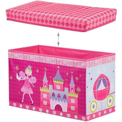 HELLOSHOP26 - Cassa di stoccaggio giocattoli - Rosa - Pouf contenitore HELLOSHOP26 - Cassa di stoccaggio giocattoli - Rosa - Pouf contenitore