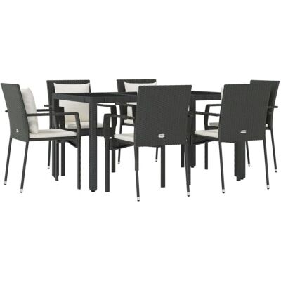 HELLOSHOP26 - Modelo 02_0014476 - Juego de comedor de jardín de mimbre negro - Muebles de exterior HELLOSHOP26 - Modelo 02_0014476 - Juego de comedor de jardín de mimbre negro - Muebles de exterior