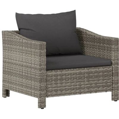 HELLOSHOP26 - Sillón de jardín con cojín gris Ratán 02_0014481 - Muebles de exterior HELLOSHOP26 - Sillón de jardín con cojín gris Ratán 02_0014481 - Muebles de exterior