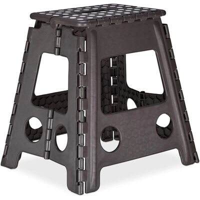 HelloShop26 Sgabello Pieghevole XL 120kg Nero - Sgabello HelloShop26 Sgabello Pieghevole XL 120kg Nero - Sgabello