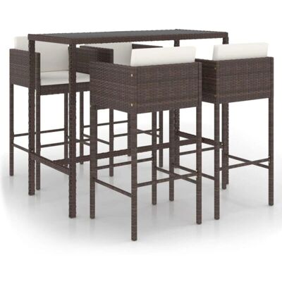 HELLOSHOP26 - Conjunto de Bar de Jardín con Cojines - Muebles de Exterior HELLOSHOP26 - Conjunto de Bar de Jardín con Cojines - Muebles de Exterior