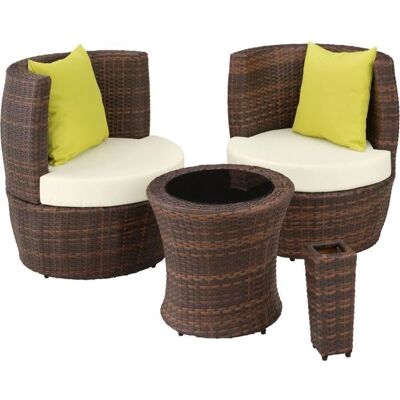 Helloshop26 - 2108087 - 2 posti - resina intrecciata - Set giardino Helloshop26 - 2108087 - 2 posti - resina intrecciata - Set giardino