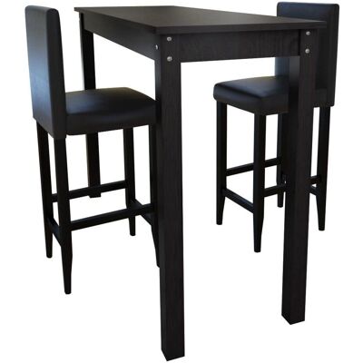 HELLOSHOP26 Juego de Taburetes y Mesa Alta - Negro HELLOSHOP26 Juego de Taburetes y Mesa Alta - Negro