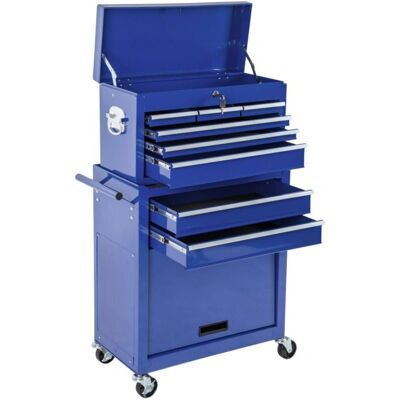 Helloshop26 - Carrello da officina 8 cassetti blu - Carrello da officina Helloshop26 - Carrello da officina 8 cassetti blu - Carrello da officina