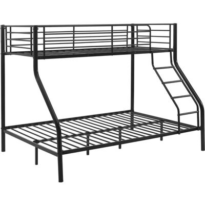 DÉCOSHOP26 Cama litera de metal - 3 personas, negro DÉCOSHOP26 Cama litera de metal - 3 personas, negro