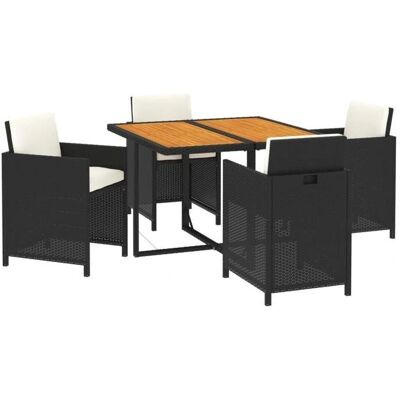 Set da Pranzo da Giardino HELLOSHOP26 - Resina Nero 5 pezzi Set da Pranzo da Giardino HELLOSHOP26 - Resina Nero 5 pezzi