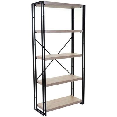 Décoshop26 Estantería Roble - 5 niveles, 165x80cm, Diseño moderno Décoshop26 Estantería Roble - 5 niveles, 165x80cm, Diseño moderno
