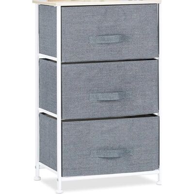 Helloshop26 - Estantería con cajones de tela 73 cm gris - 73 cm - gris - Estantería Helloshop26 - Estantería con cajones de tela 73 cm gris - 73 cm - gris - Estantería