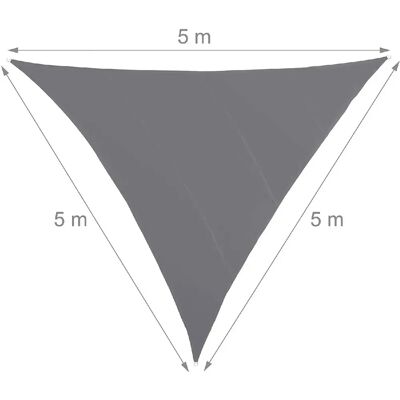 Helloshop26 - Voile Triangle 5x5m - Gris - Extérieur - Shade sail - Publicité Helloshop26 - Voile Triangle 5x5m - Gris - Extérieur - Shade sail - Publicité