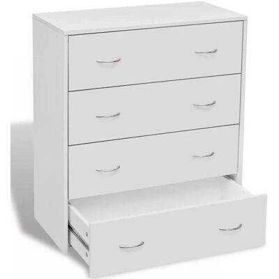 HelloShop26 Buffet Bianco con 4 Cassetti - Mobile di Stoccaggio HelloShop26 Buffet Bianco con 4 Cassetti - Mobile di Stoccaggio
