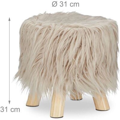 HELLOSHOP26 - Taburete pelo sintético - Marrón - Ottoman HELLOSHOP26 - Taburete pelo sintético - Marrón - Ottoman