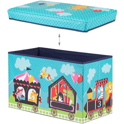 Helloshop26 - Taburete caja de pecho - Blu - Ottoman Helloshop26 - Taburete caja de pecho - Blu - Ottoman